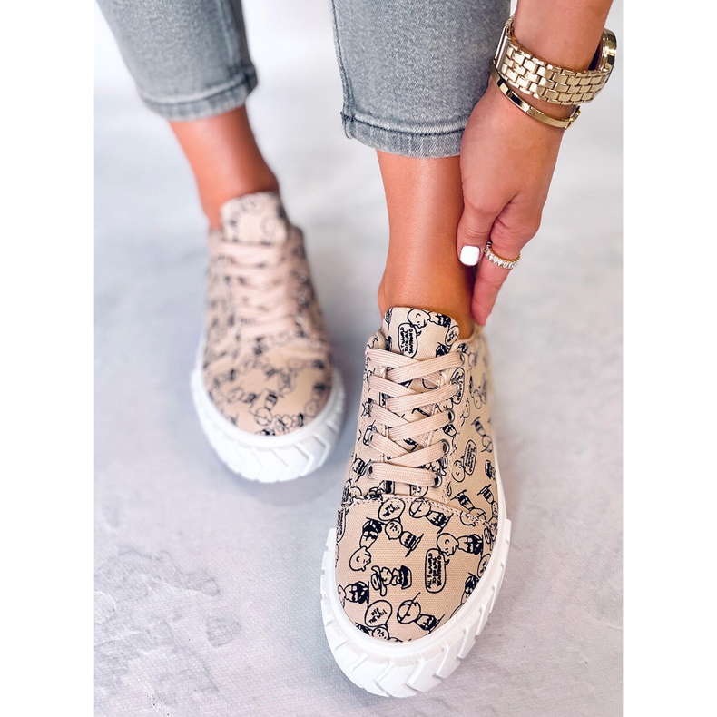 Ténis de mulher em quadrinhos Navas Beige bege 1 Ténis de mulher em quadrinhos Navas Beige bege 1