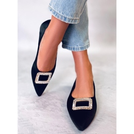 PA1 Bailarinas elegantes com pedras Lorella Black preto 2