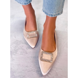 PA1 Bailarinas elegantes com pedras Lorella Beige bege 1