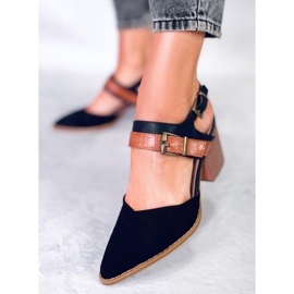 BM Sapatos de salto aberto pretos Chiatti 2