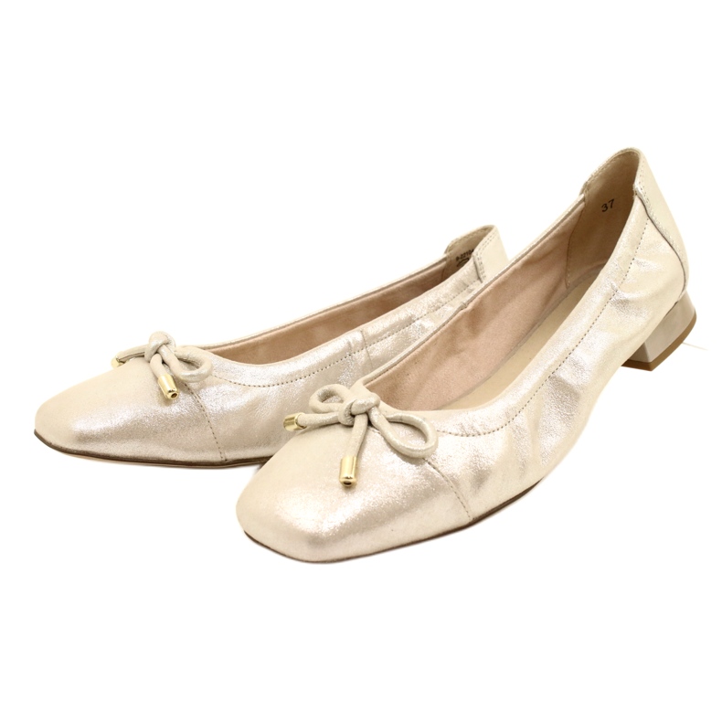 Caprice Capprice Ballerinas Sapatos femininos com um arco 9-22104-20 354 TAUPE SUE.MET prata 3