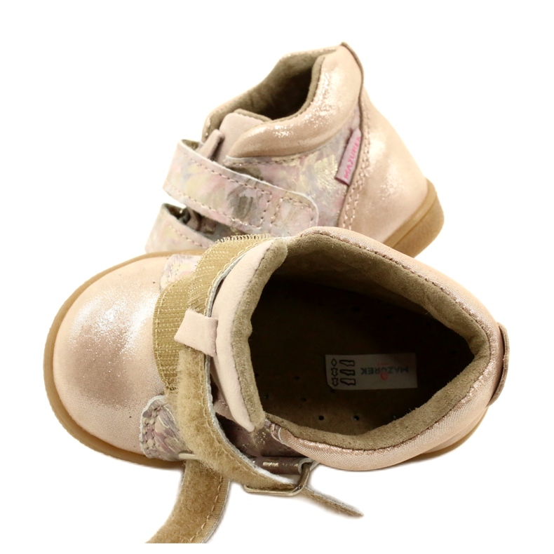 Bota Mazurek Velcro 1302 Spring Flower Golden Satin bege 4 Bota Mazurek Velcro 1302 Spring Flower Golden Satin bege 4