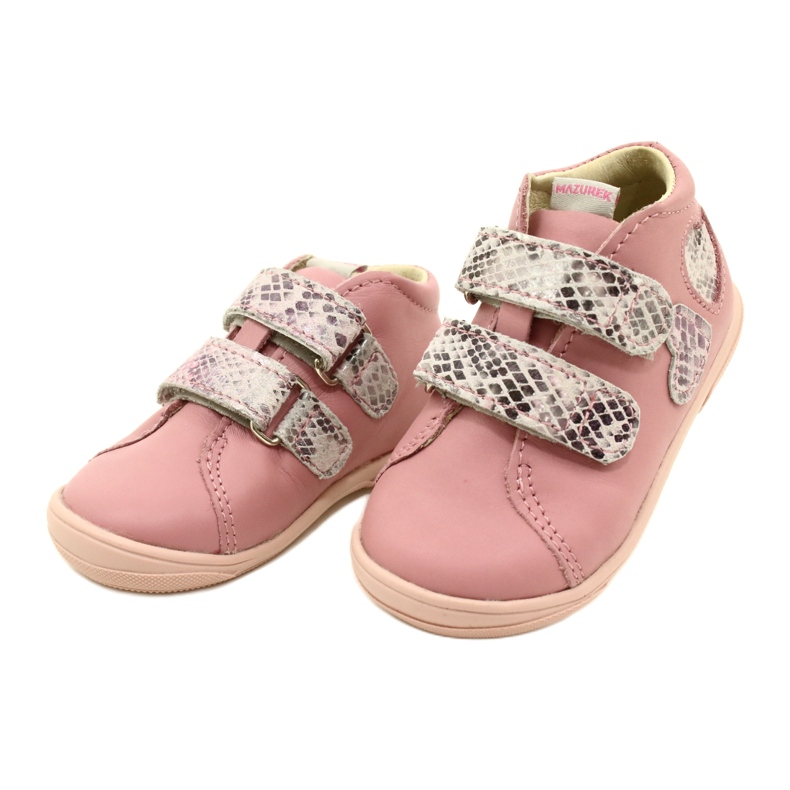 Sapatos de velcro Mazurek 1264 Pink Snake Hearts rosa 2