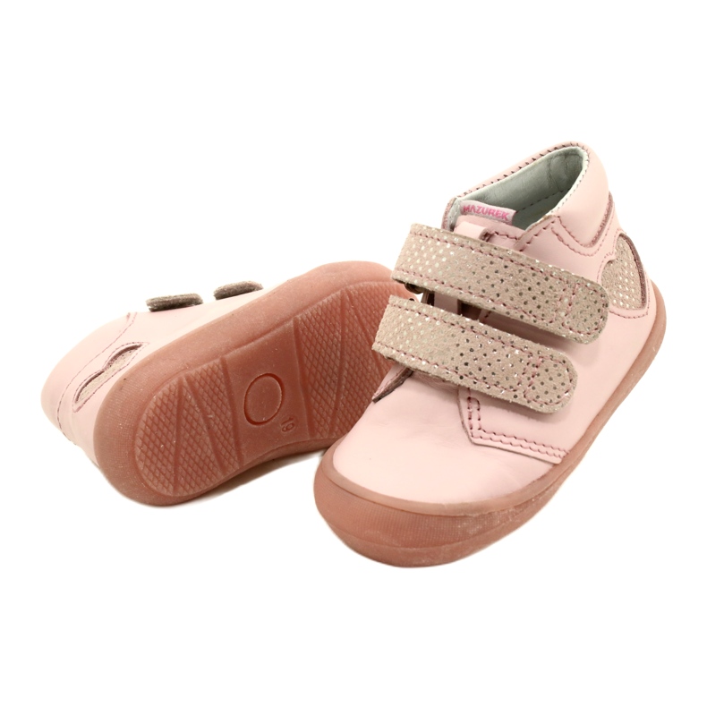 Botas com velcro Mazurek 1341 Pink Glitter Heart rosa 4