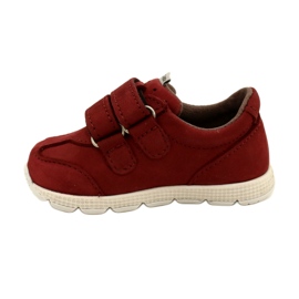 Sapatos infantis de couro casual Mazurek 1362 Velcro vermelho 1