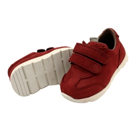 Sapatos infantis de couro casual Mazurek 1362 Velcro vermelho 4