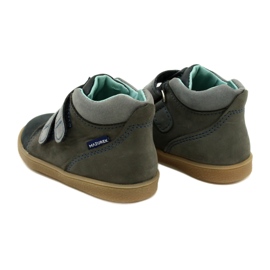 Sapatos infantis de couro com velcro mazurek 1302 marinho cinza 6