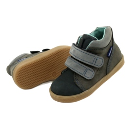 Sapatos infantis de couro com velcro mazurek 1302 marinho cinza 5