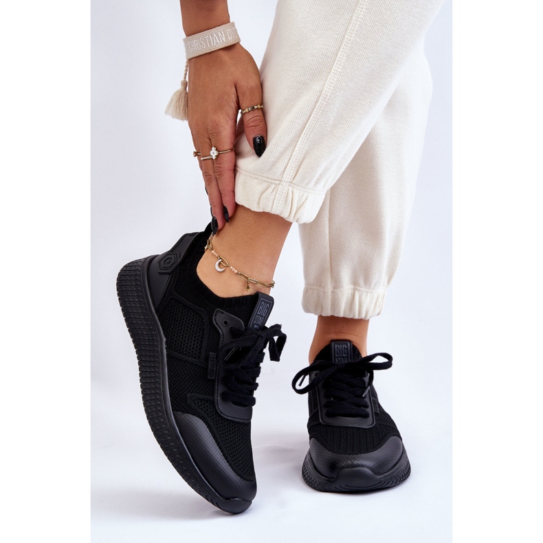 Tênis feminino confortável sistema de espuma viscoelástica Big Star LL274414 preto 1