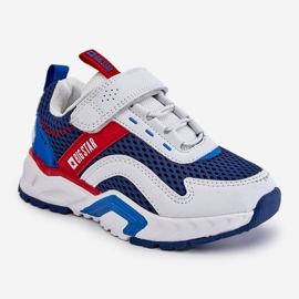 Tênis esportivo infantil com velcro Big Star JJ374259 branco e azul marinho multicolorido 2