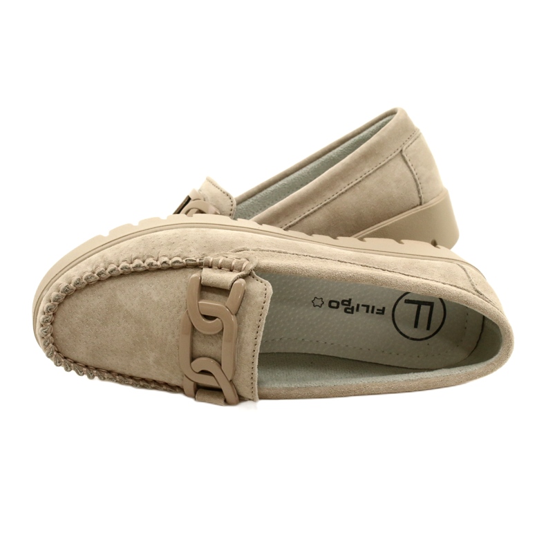 Mocassins de pele Filippo DP3334/23 BE bege 6