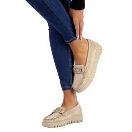 Mocassins de pele Filippo DP3334/23 BE bege 7