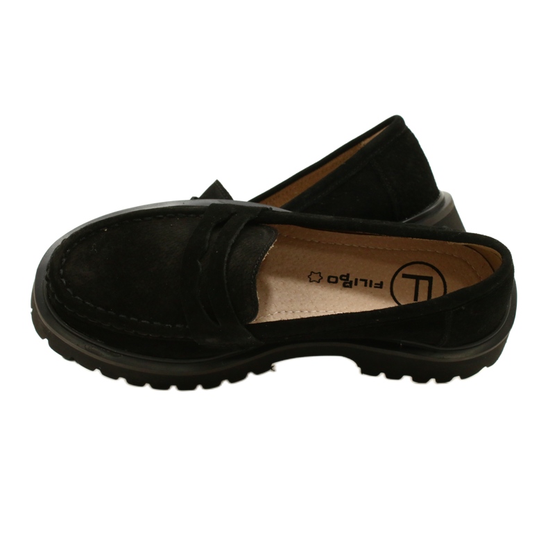 Mocassins de camurça Filippo DP4586/23 BK preto 5