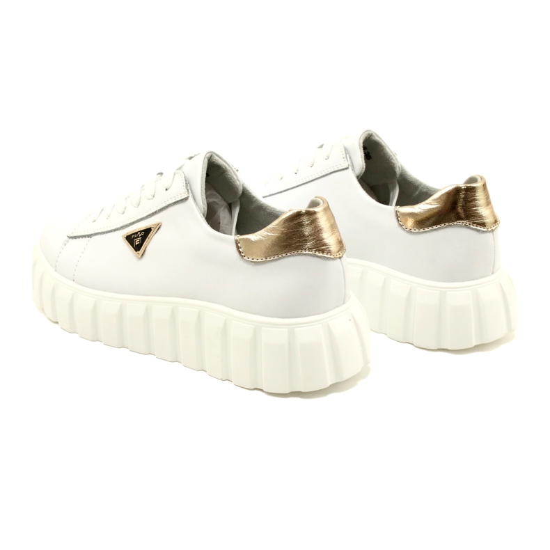 Tênis de couro Filippo DP4138 branco dourado 6