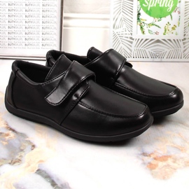 Sapato de comunhão formal Black American Club 52/23 para meninos com velcro preto 3
