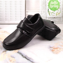Sapato de comunhão formal Black American Club 52/23 para meninos com velcro preto 4