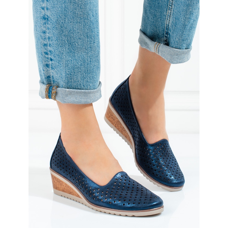 W. Potocki Sapatos de mulher vazados Potocki azul marinho 1 W. Potocki Sapatos de mulher vazados Potocki azul marinho 1