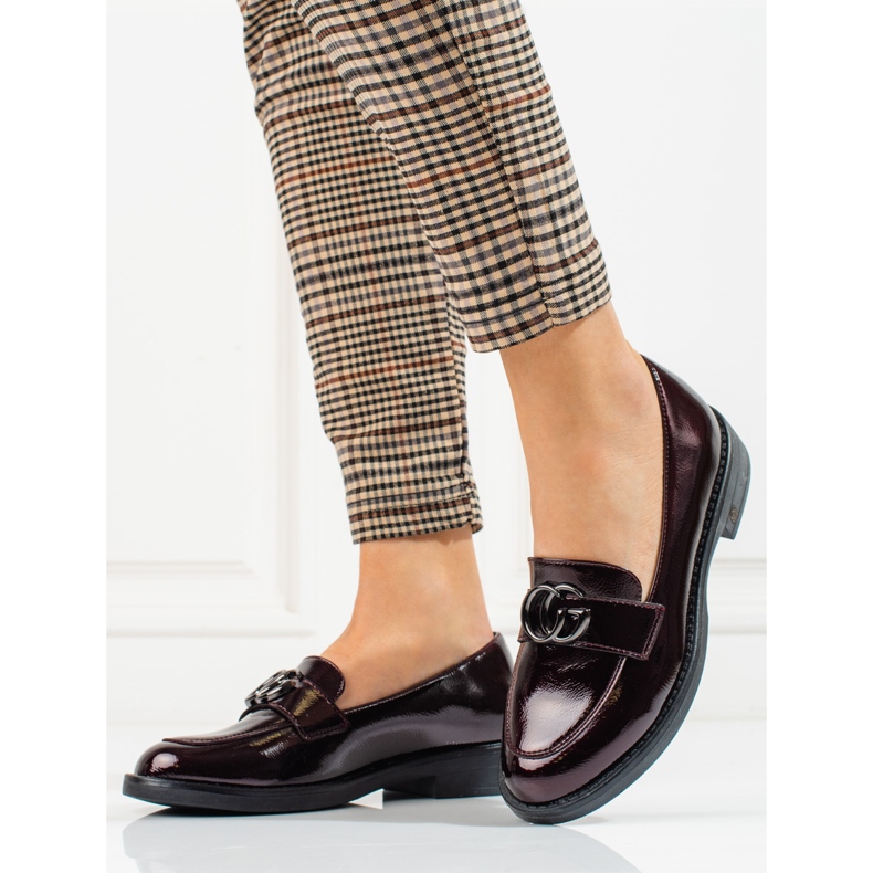 W. Potocki Senhores marrons femininos de Potocki com salto baixo vermelho 1 W. Potocki Senhores marrons femininos de Potocki com salto baixo vermelho 1