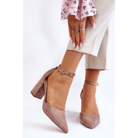 Sapatos de salto de camurça Lexie bege escuro 1 Sapatos de salto de camurça Lexie bege escuro 1