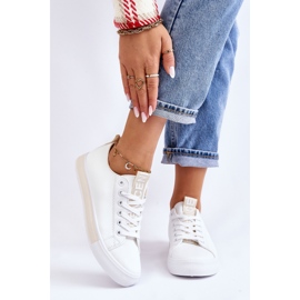 Tênis Clássico Feminino Branco e Bege 2