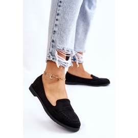 Mocassins femininos confortáveis ​​de camurça preto Lucca 2