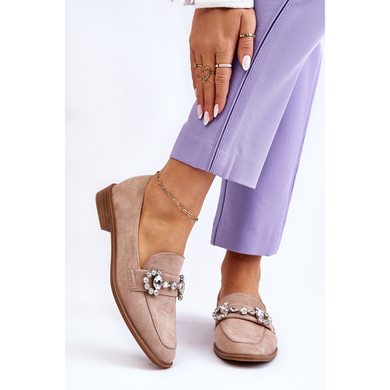 PS1 Mocassins elegantes de camurça bege escuro Aliya 1