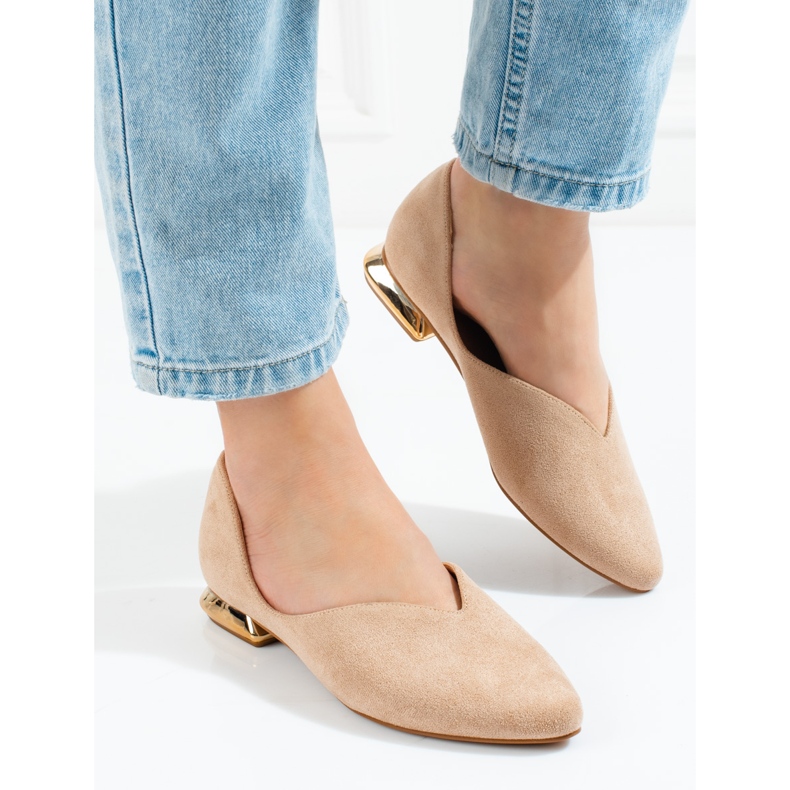 W. Potocki Sabrinas femininas de camurça Potocki bege 1 W. Potocki Sabrinas femininas de camurça Potocki bege 1