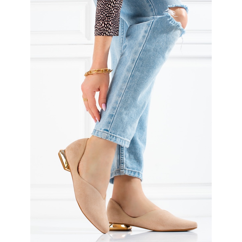 W. Potocki Sabrinas femininas de camurça Potocki bege 2 W. Potocki Sabrinas femininas de camurça Potocki bege 2