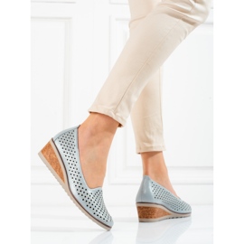 W. Potocki Sapatos femininos vazados Potocki cinza 2