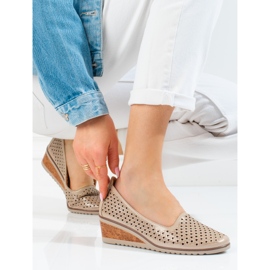 W. Potocki Sapatos femininos vazados Potocki bege 2