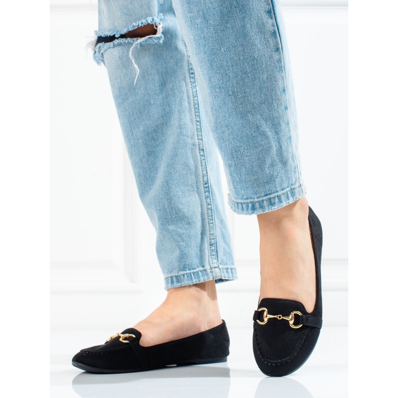 W. Potocki Mocassins pretos de mulher da Potocki 1