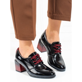 W. Potocki Sapatos de atacadores de mulher Potocki preto 1