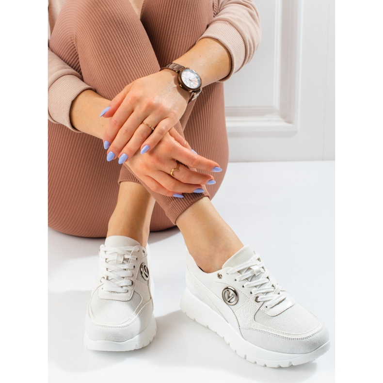 Sapatos desportivos femininos Vinceza na plataforma branco 1