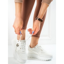 Sapatos desportivos femininos Vinceza na plataforma branco 2