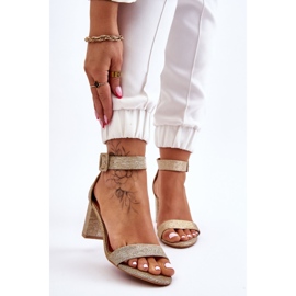 PS1 Sandálias de salto Maxim douradas brilhantes dourado 1