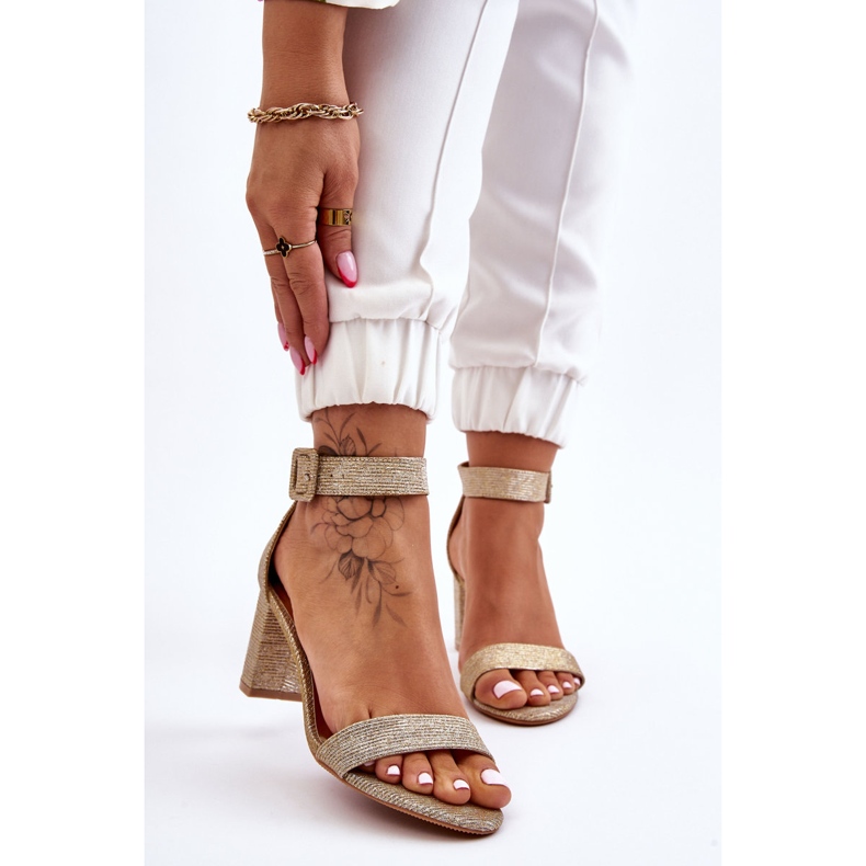 PS1 Sandálias de salto Maxim douradas brilhantes dourado 1