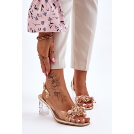 S.Barski Sandálias da moda com miçangas douradas Terrance dourado 1