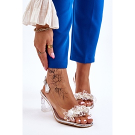 S.Barski Sandálias da moda com miçangas Silver Terrance prata 1