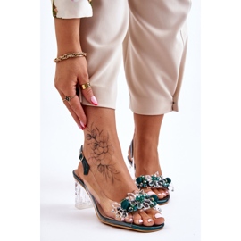 S.Barski Sandálias da moda com miçangas verdes Terrance 1