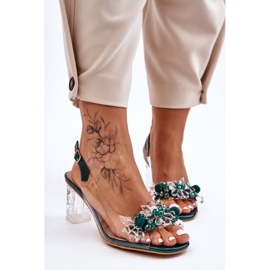 S.Barski Sandálias da moda com miçangas verdes Terrance 2