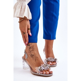 S.Barski Sandálias da moda com miçangas cinza Terrance 1