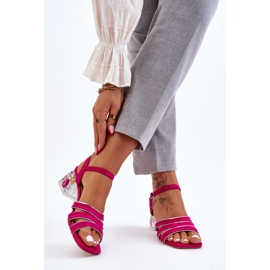 S.Barski Sandália de camurça Callan fúcsia com cristais rosa 2 S.Barski Sandália de camurça Callan fúcsia com cristais rosa 2