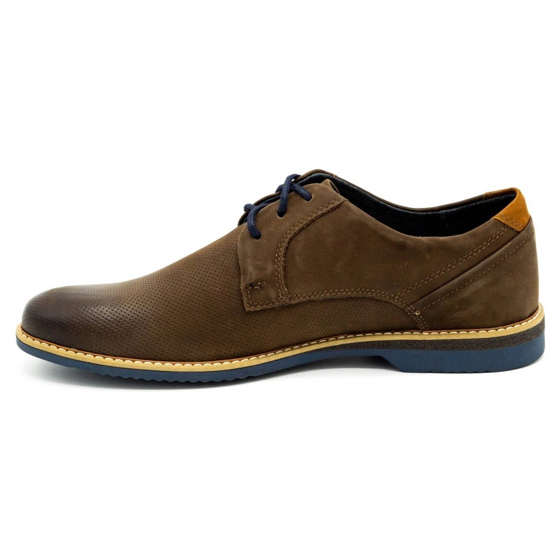 KOMODO Sapatos masculinos de couro casual 859L marrom castanho 1