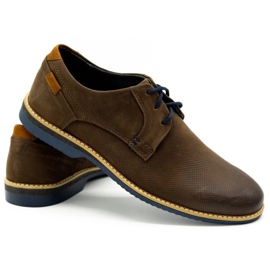 KOMODO Sapatos masculinos de couro casual 859L marrom 3