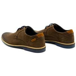 KOMODO Sapatos masculinos de couro casual 859L marrom 4