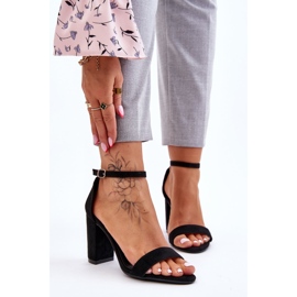 PS1 Sandálias clássicas pretas de salto de camurça Amina preto 1