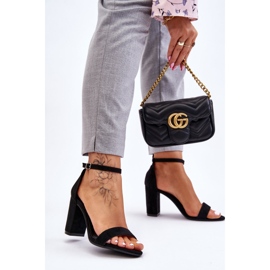 PS1 Sandálias clássicas pretas de salto de camurça Amina preto 2