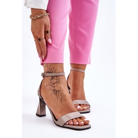 S.Barski Sandálias cinza Owen com salto alto 1