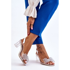 S.Barski Sandálias transparentes da moda com laço Ariella prateado prata 2