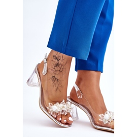 S.Barski Sandálias transparentes da moda com ornamentos de prata Carmelo 2